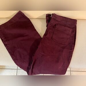 LC Lauren Conrad Women's Burgundy Wide Leg Pants